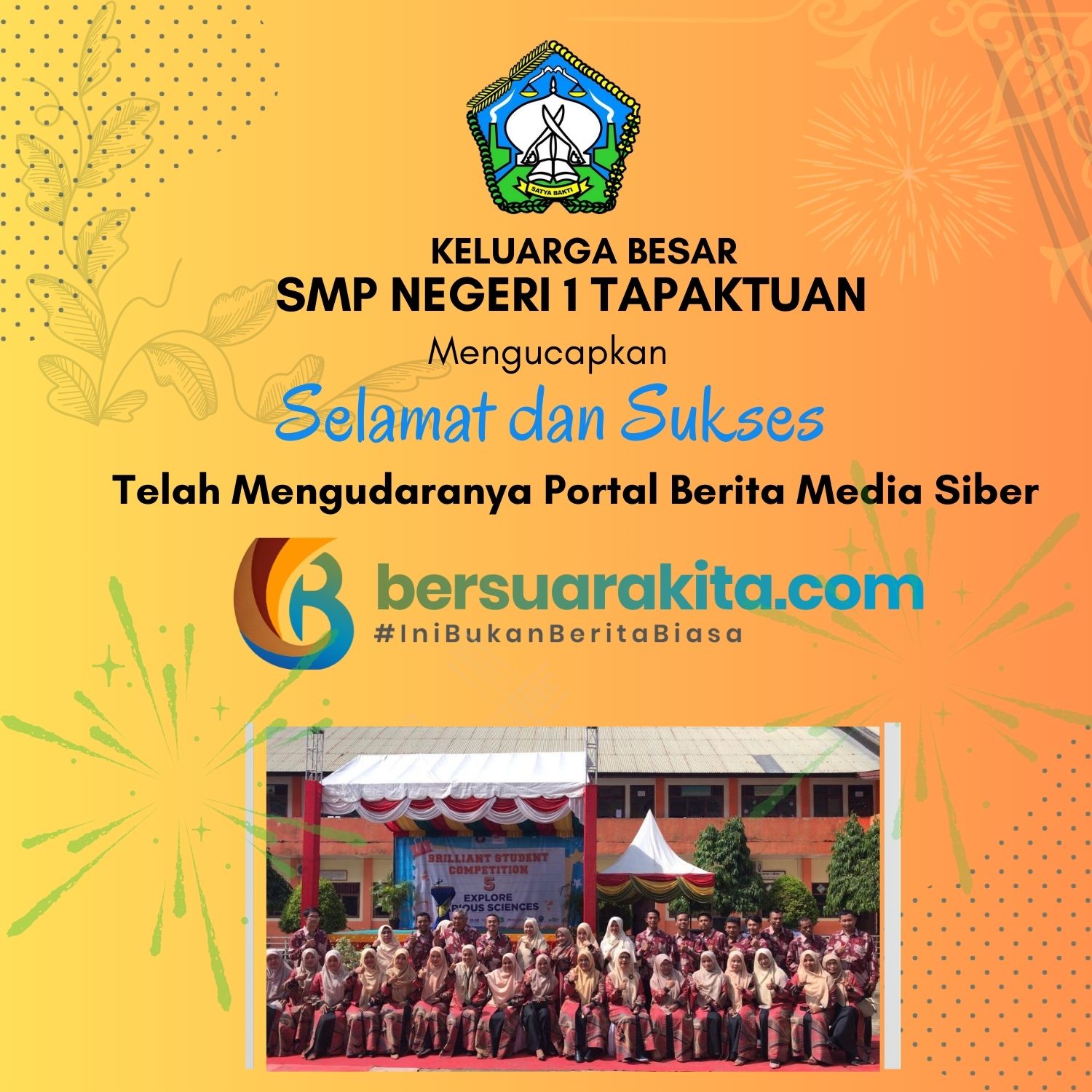 UCAPAN SELAMAT DAN SUKSES SMP N 1 TAPAKTUAN